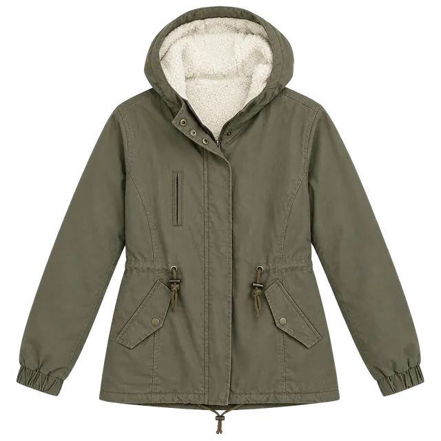 Love Tree Sherpa Lined Parka Jacket Size Large Olive Green