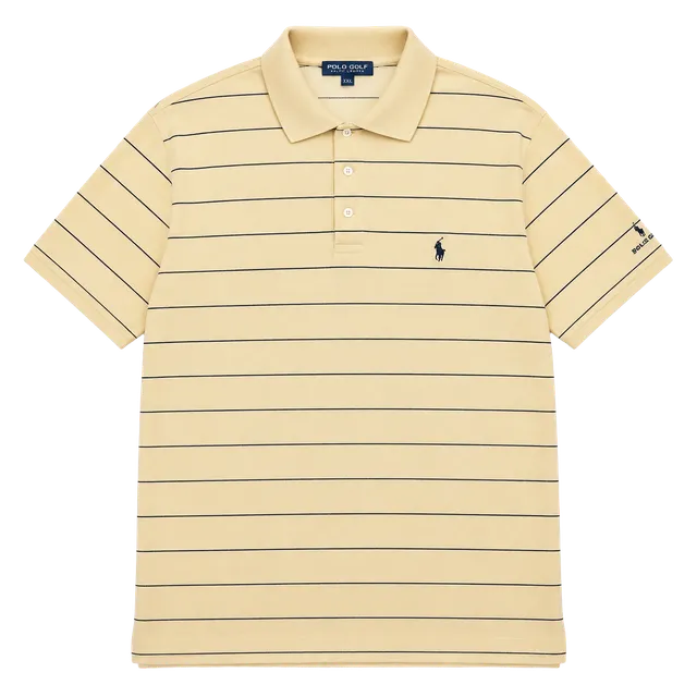 Polo Golf Ralph Lauren Striped Polo Shirt Size XXL Yellow Pima Cotton