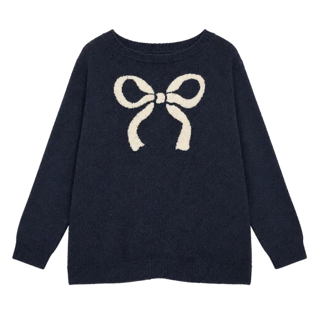 Torrid Navy Blue Bow Sweater Size 0