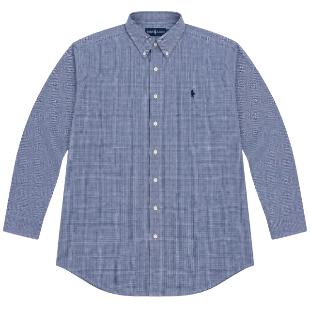Ralph Lauren Button Down Shirt Size XL Blue Gingham