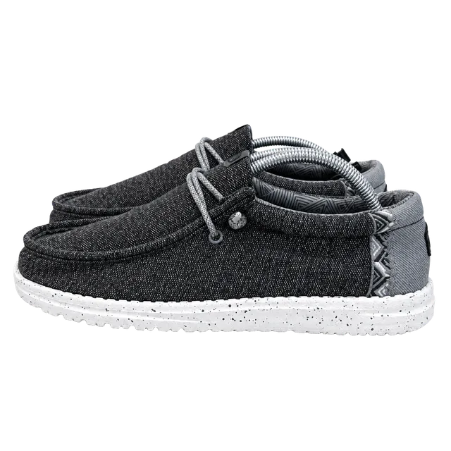 Hey Dude Wally Sport Knit Shoes Black White (Size: 9)