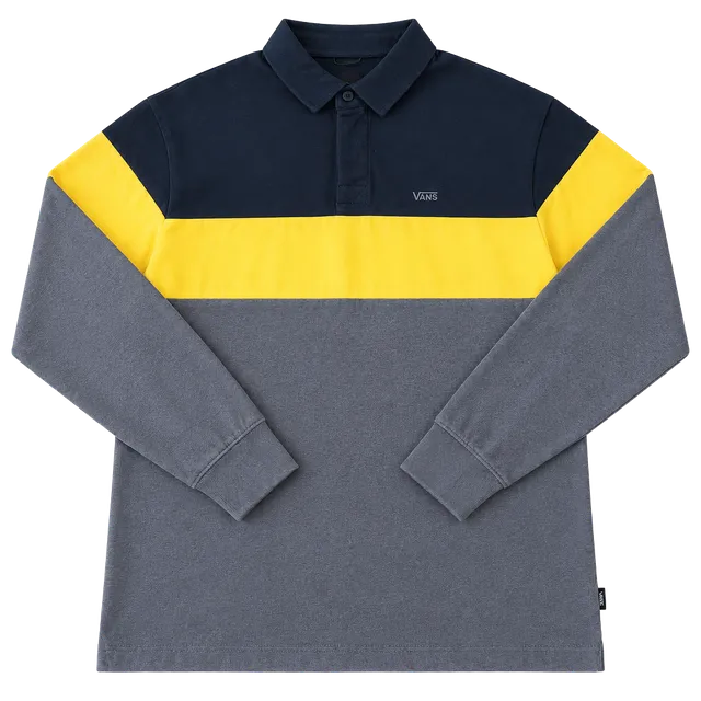 Vans Loose Fit Rugby Shirt Mens Medium Long Sleeve Colorblock Polo Ribbed Top M