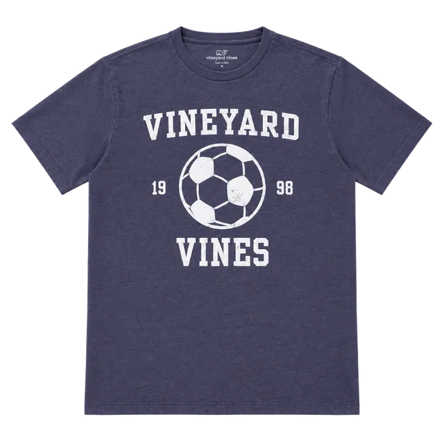 Vineyard Vines Soccer T-Shirt Size M Navy Blue 1998 Graphic Tee