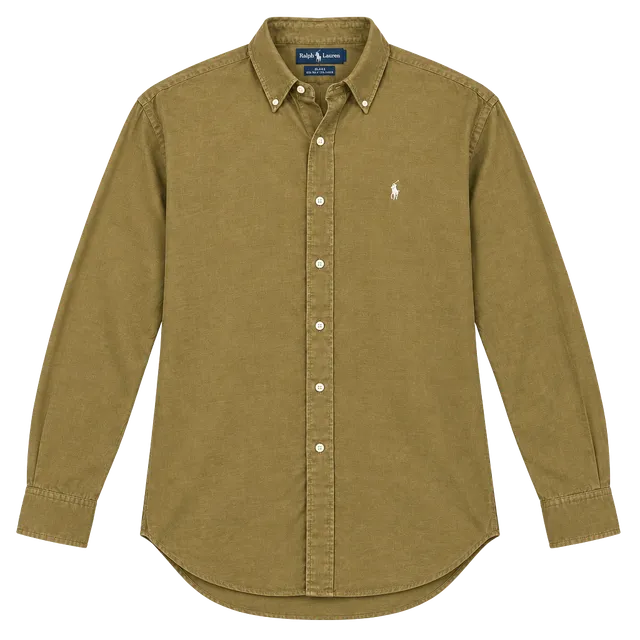 Ralph Lauren Blake Long Sleeve Silk Linen Shirt Size X-Large Tan