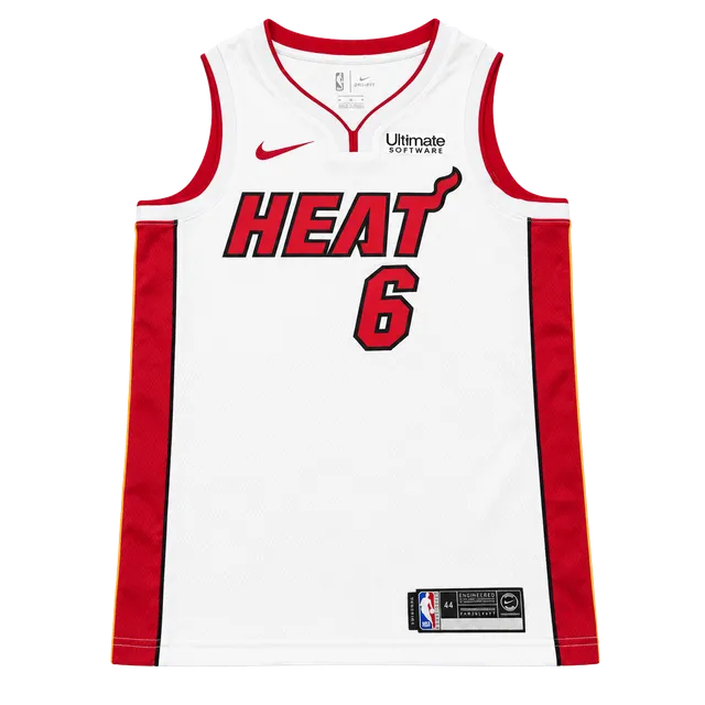 Nike Miami Heat LeBron James 6 Jersey Size 44 Medium White Swingman
