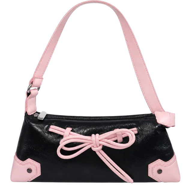 Coquette Bow Shoulder Bag Black And Pink