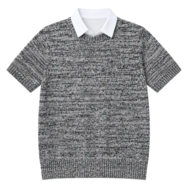 Kate Spade New York Short Sleeve Knit Sweater Black White Cotton