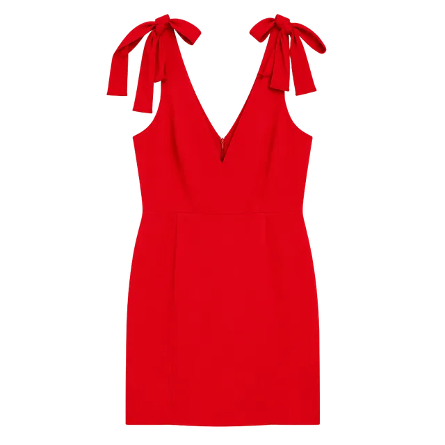 Amanda Uprichard Red Tie Strap Mini Dress Size S