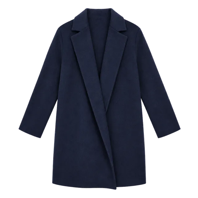 Theory Clairene Wool Cashmere Jacket Size L Navy Blue Open Front Coat