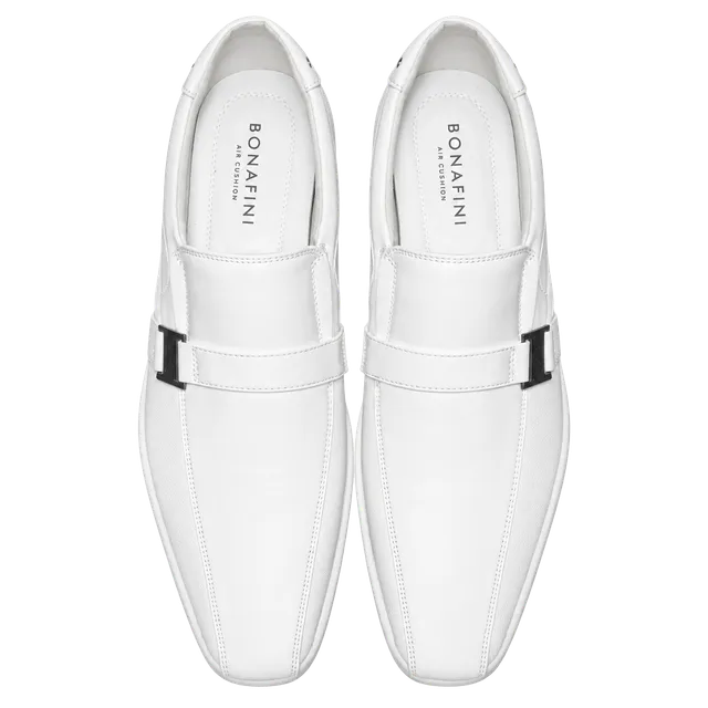 Bonafini Memory Foam Slip-On Dress Loafers White