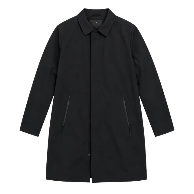 Marc Anthony Trench Coat Size XXL Black Rain Jacket Slim Fit