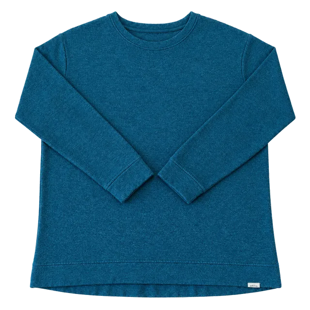 Orvis Classic Collection Fleece Sweatshirt Teal Green Pullover Top Medium M