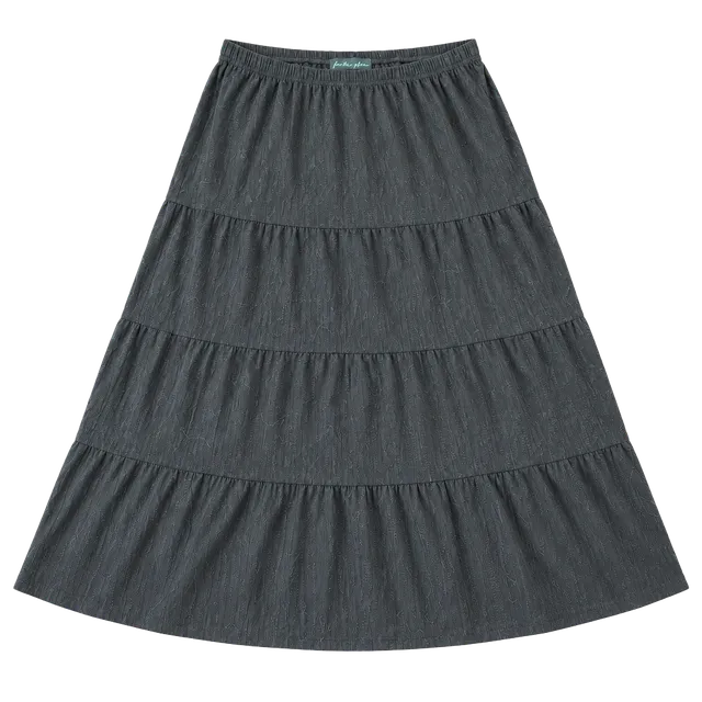 Faith & Zoe Black Tiered Maxi Skirt
