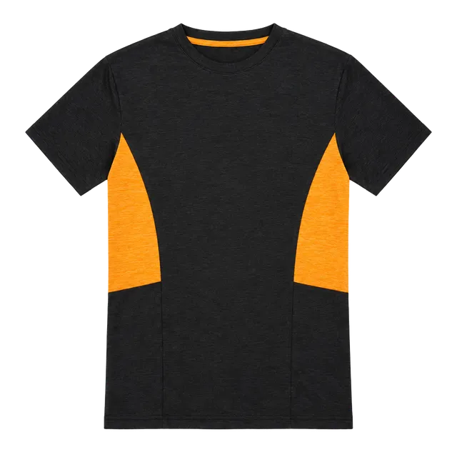 Real Essentials Athletic T-Shirt Size L Black Orange Activewear