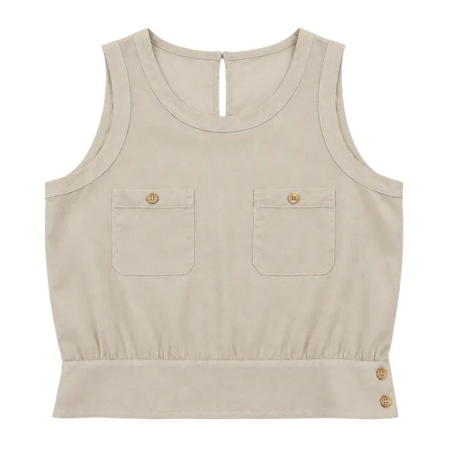 Sonia Rykiel Paris Silk Tank Top Beige Gold Buttons Flawed 