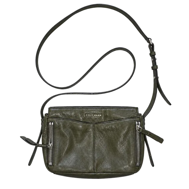 Cole Haan Olive Green Leather Crossbody Bag 