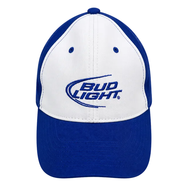Bud Light Baseball Hat Blue White Logo Adjustable Cap