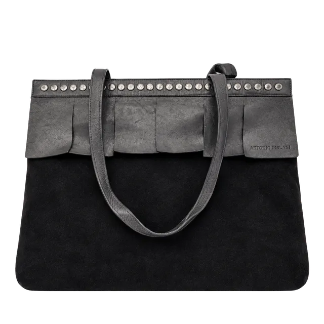 Andrea Mabiani Studded Black Suede Shoulder Bag