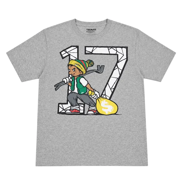 Trukfit Graphic T-Shirt Size M Grey 17 Money Bag