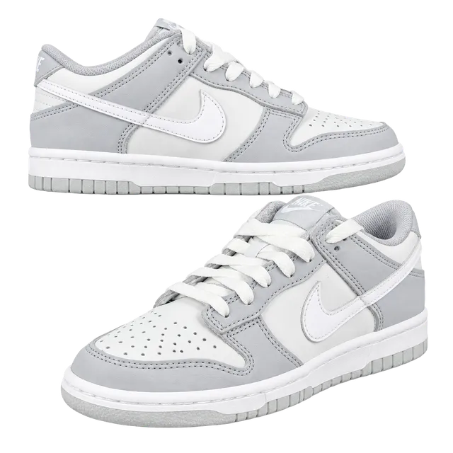 Nike Dunk Low (GS) Size 3.5Y Pure Platinum White Wolf Grey Sneakers