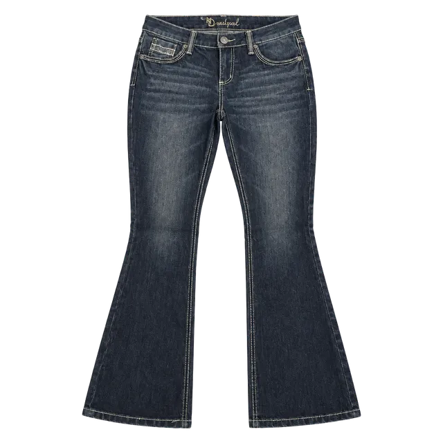 New Directions Weekend Bootcut Jeans Size 10 Embellished Wings Dark Wash