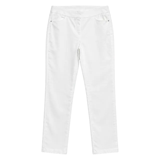  Jriggs  Pants Size 10 White Pull-On Stretch Slim Leg