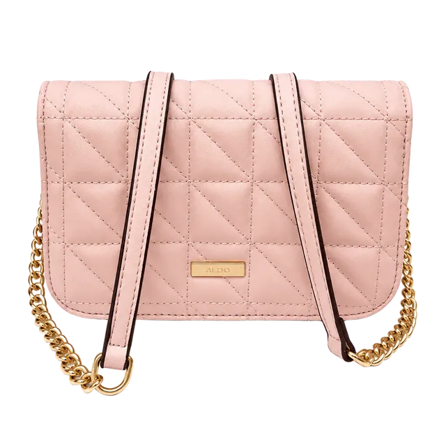 Aldo Pink Quilted Crossbody Bag Gold Hardware
