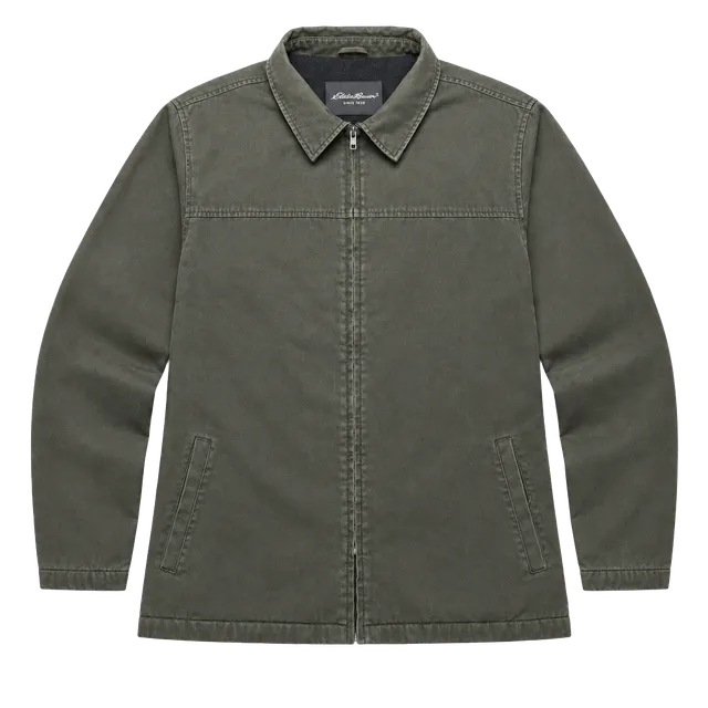 Eddie Bauer Men’s XL Tall Olive Heritage Fleece Lined Canvas Work Jacket
