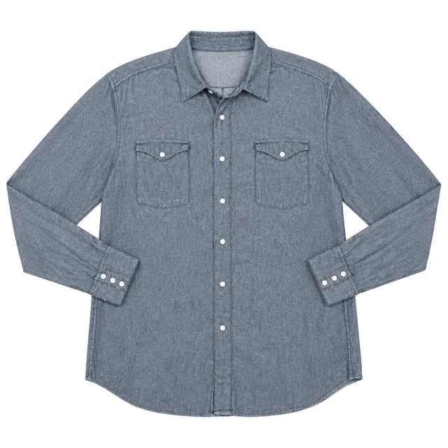 Men’s Levi's Long Sleeve Western Snap Shirt XXL Blue Chambray Cotton