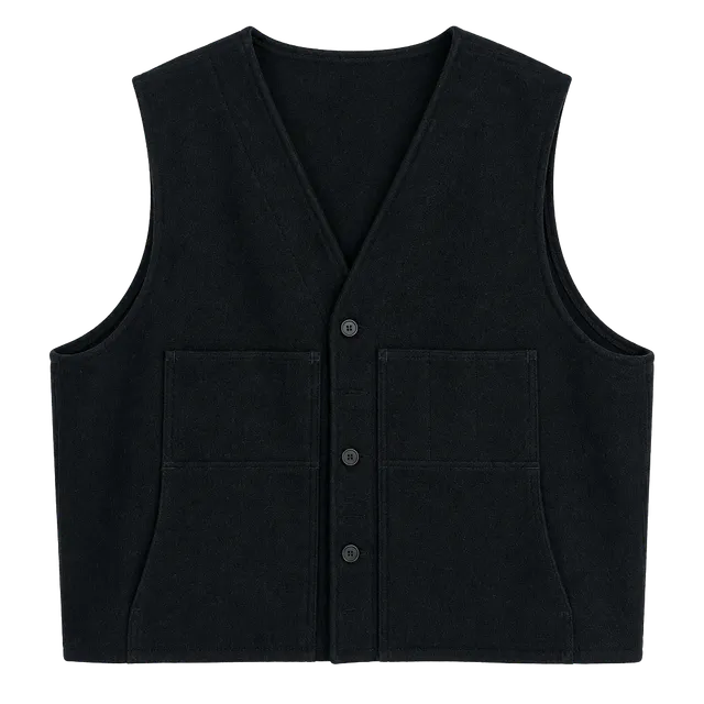 Filson Wool Vest Size 54 Black Virgin Wool