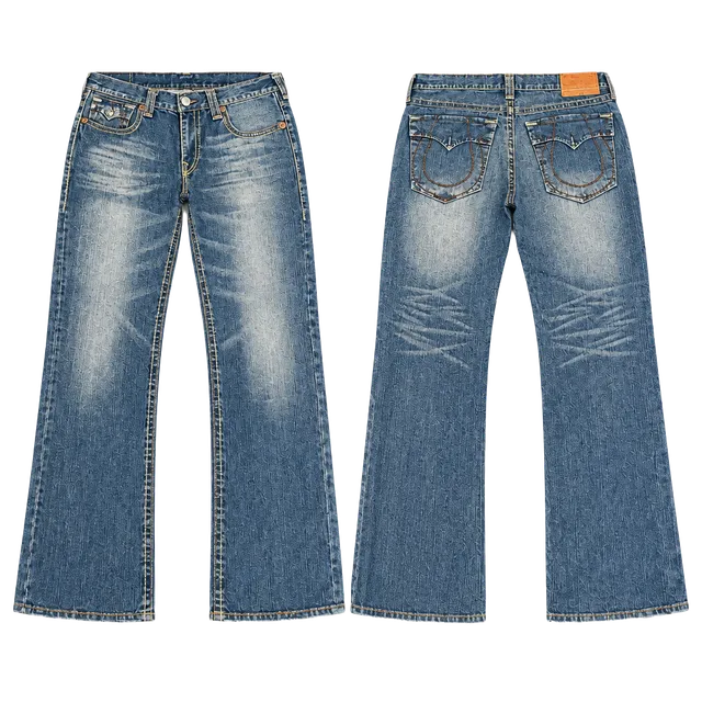 True Religion Billy Super T World Tour Bootcut Jeans – Medium Wash