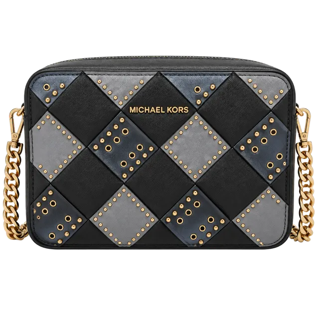 Michael Kors Studded Diamond Quilted Crossbody Bag Black