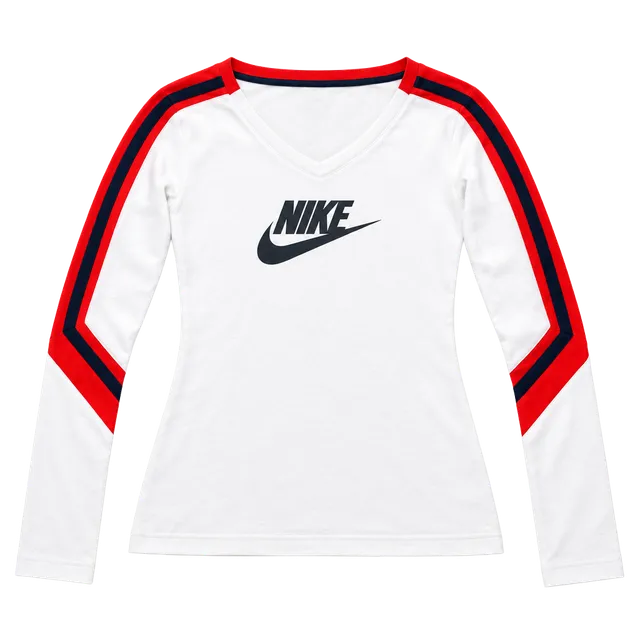 Nike Long Sleeve Shirt Size M White Orange Vintage