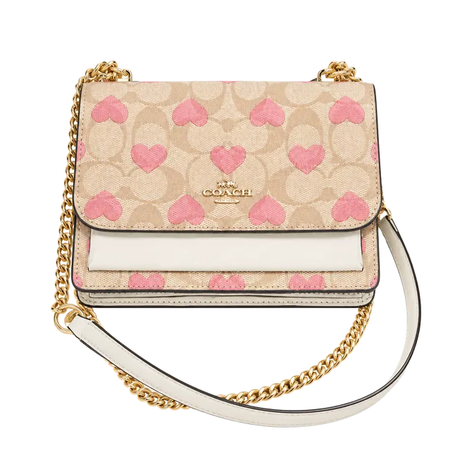 Coach Mini Klare Crossbody Signature Canvas Heart Print