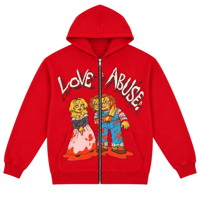 Reyzerati Love Abuser Chucky Limited Edition Full-Zip Hoodie Red Size: Large New