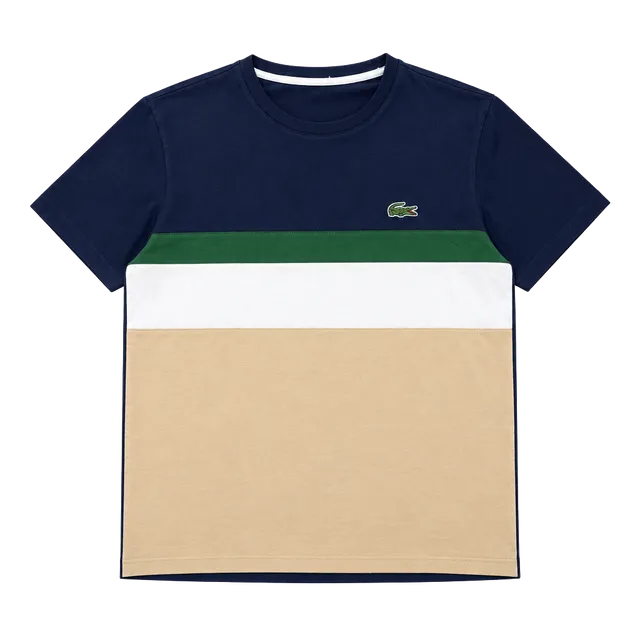 Lacoste Color Block Crocodile Logo T Shirt Casual Preppy Streetwear