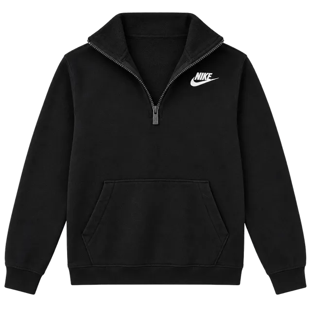 Nike 1/2 Zip Sweatshirt Black Embroidered Logo
