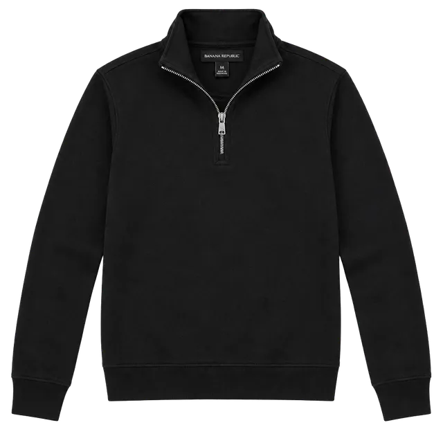 Banana Republic Men’s 1/4 Zip Pullover Sweatshirt Black Size M NWT
