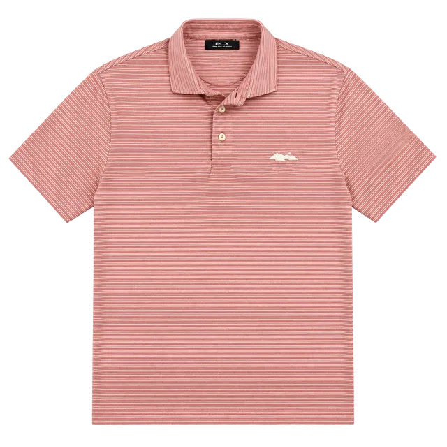 RLX Ralph Lauren Polo Shirt Size M Pink White Striped Golf Performance