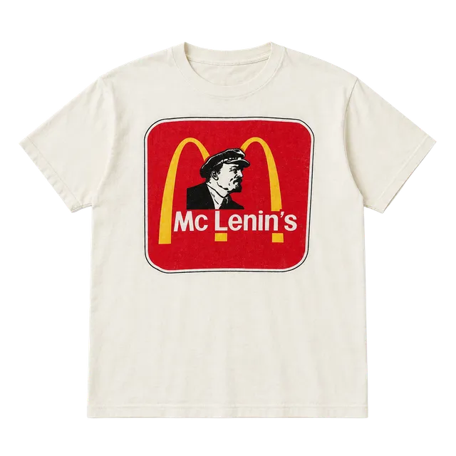 Vintage McLenin's Graphic T-Shirt Size L White Cotton Vintage USSR 