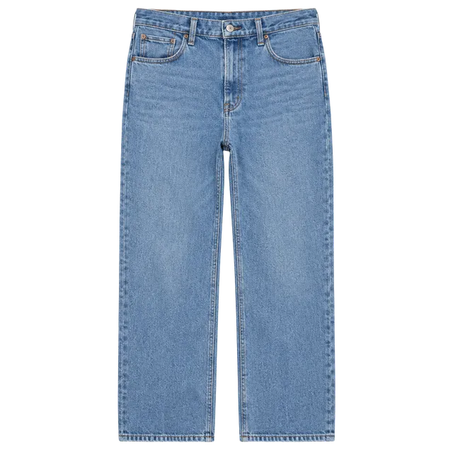 Abercrombie & Fitch The 90s Relaxed Jean High Rise Size 8s Blue Distressed