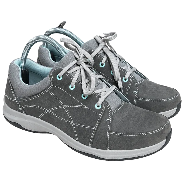 Ahnu Hiking Shoes Gray Leather