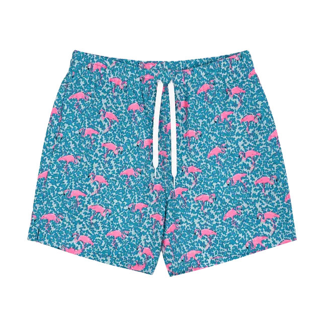 Chubbies The Domingos Are For Flamingos Swim Trunks Size X Small Blue