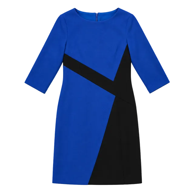 Women's Colorblock Sheath Dress, Royal/Black, NWT