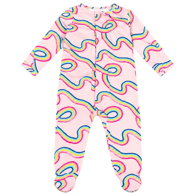 Magnetic me Footie Pajamas Pink Rainbow Wavy 6M