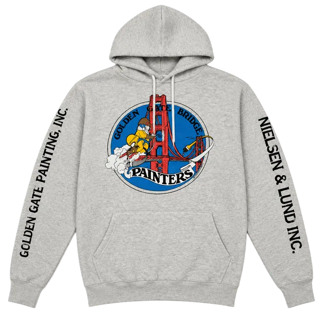 Hanes Golden Gate Bridge Painters Hoodie Size XL Gray Graphic Pullover