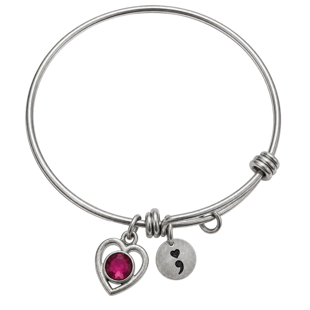 I AM ENOUGH Semicolon Symbol CHARM BRACELET Heart Vintage ...,