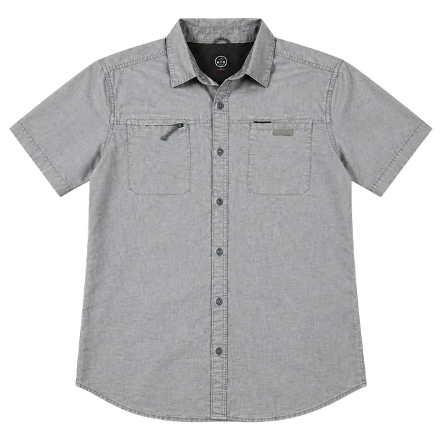 Wrangler ATG Short Sleeve Shirt Size XL Grey Performance Button Up