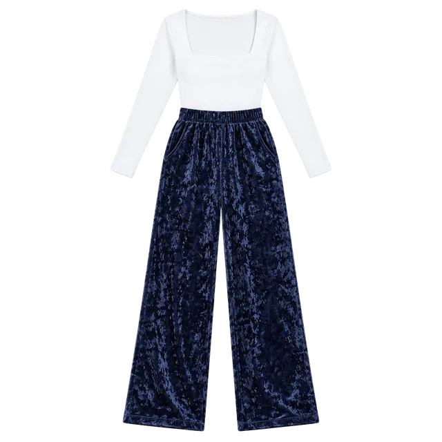 a new day women’s Navy Crushed Velvet Jogger Pants M