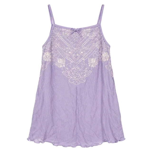 eyeshadow Halter Top Size L Purple Embroidered Rayon